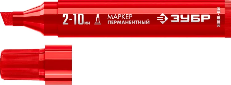 ЗУБР МП-1000К красный, 2-10 мм, клиновидный перманентный марке (06333-3) купить в Муравленко