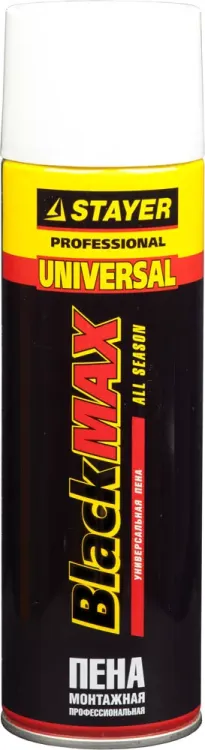 Пена "BlackMAX" монтажная, адаптерная, всесезонная, 500мл, STAYER 41130 купить в Муравленко