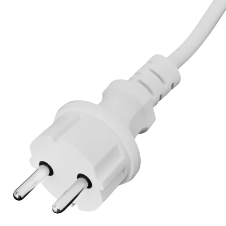 Шнур сетевой Denzel Energy Series, ПВС, 3 м, 2 x 1,5 мм, с неразборной вилкой, белый, 3 м, 37672 купить в Муравленко