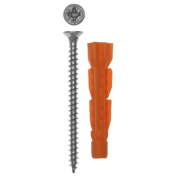 Дюбель ЗУБР "МАСТЕР" универсальный полипропиленовый, без бортика, в комплекте с оцинкованным шурупом, 12 х 71 мм, 3 шт 4-301196-12-071 купить в Муравленко