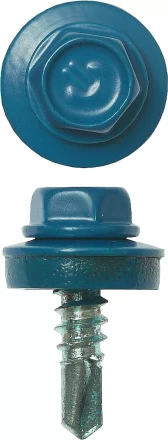 Саморезы ЗУБР окраш., RAL 5009 небесно-голуб., для крепл. кров. матер. к металл. констр., 5.5x19мм, 500шт 4-300315-55-019-5009 купить в Муравленко