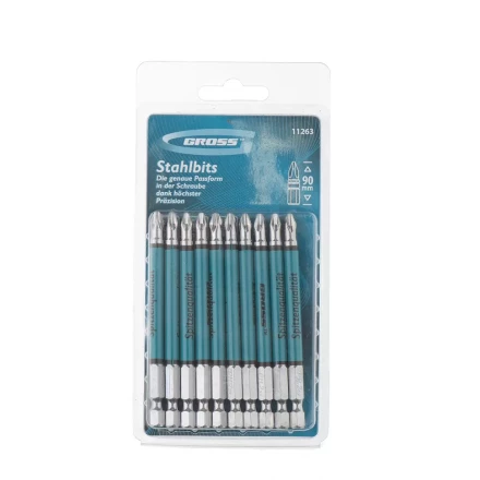 Набор бит Ph2 х90, сталь S2, 10шт GROSS 11263 купить в Муравленко