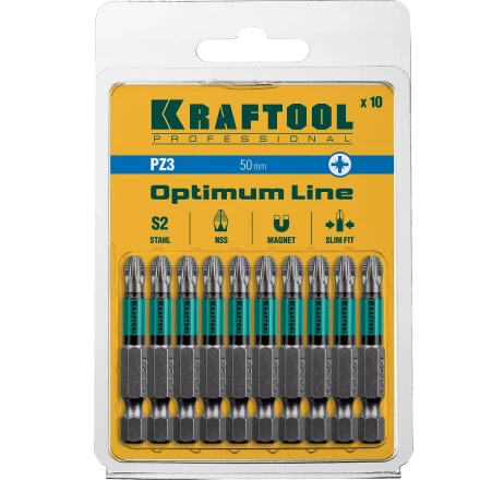 Биты KRAFTOOL OPTIMUM PZ 26124-3-50-10 купить в Муравленко