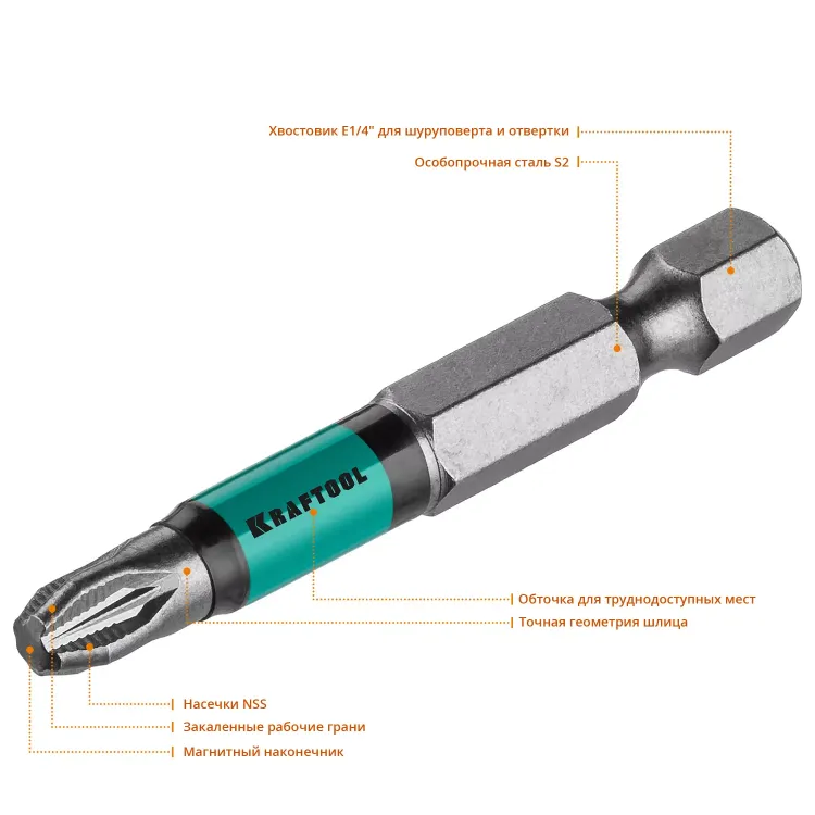 Биты KRAFTOOL OPTIMUM PZ 26124-3-50-10 купить в Муравленко