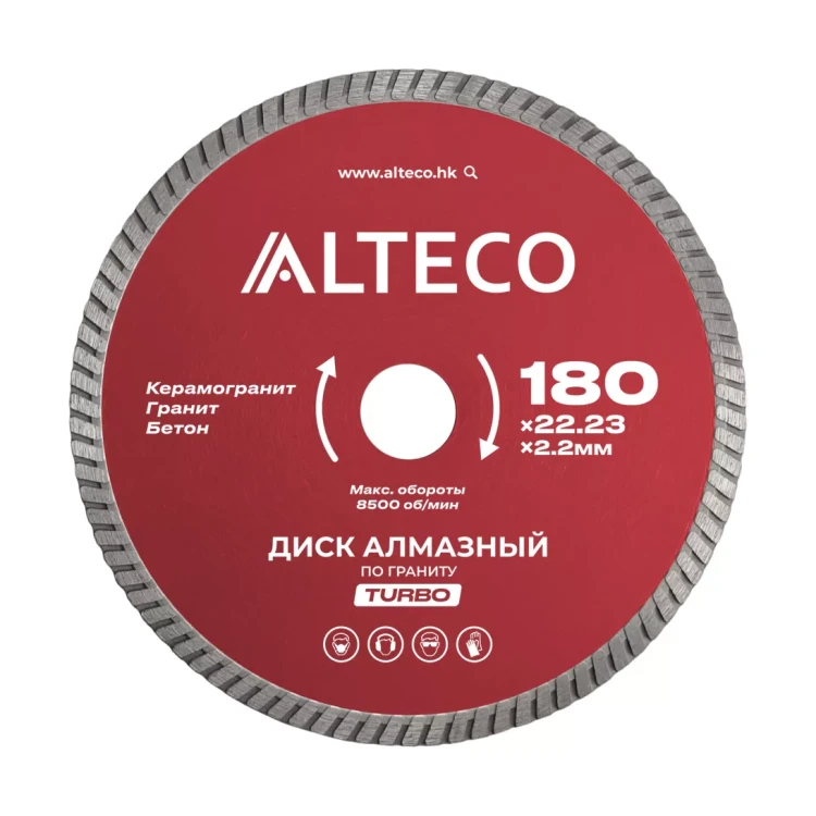 Диск алмазный по граниту ALTECO TURBO 180x22.23x2.2 мм 66524 купить в Муравленко