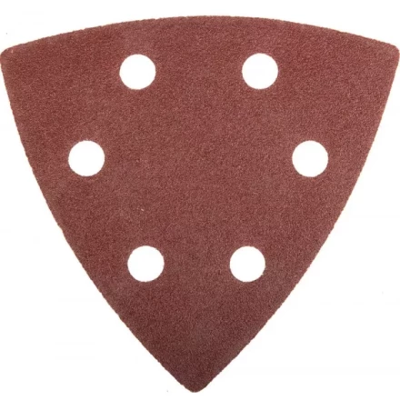 Треугольник шлифовальный ЗУБР &quot;МАСТЕР&quot; универсальный на велкро основе, 6 отверстий, Р100, 93х93х93мм, 5шт 35583-100 купить в Муравленко