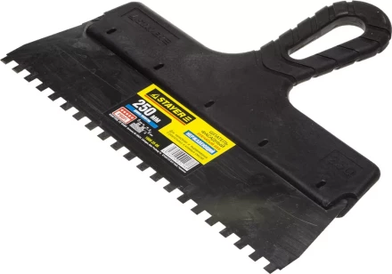 Шпатель STAYER &quot;PROFESSIONAL&quot; нержавеющий зубчатый с пластмассовой ручкой, 250мм, зуб 6х6мм 1009-25-06 купить в Муравленко