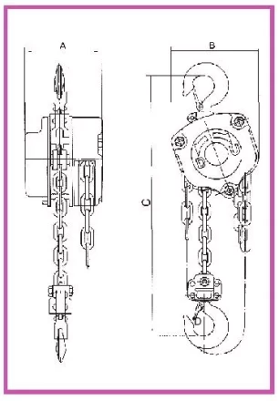 Таль ручная цепная HSZ-J LB г-п 3 тонн H=9 метра купить в Муравленко