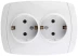 Розетка СВЕТОЗАР &quot;CITY LIGHT&quot; двойная в сборе, с заземлением, цвет белый, 16А/~250В SV-54207-W купить в Муравленко