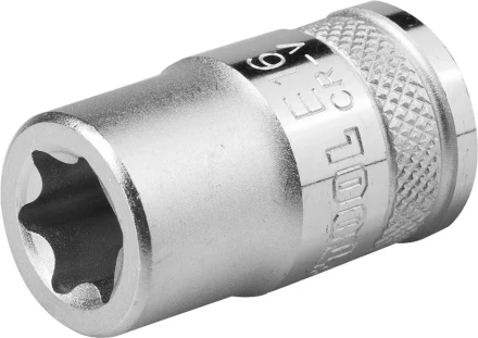 Торцовая головка KRAFTOOL &quot;INDUSTRIE QUALITAT&quot;, Cr-V, внешний TORX, хромосатинированная, 1/2&quot;, Е 18 27810-18_z01 купить в Муравленко