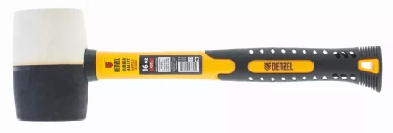 Киянка резиновая, 16 oz, черно-белая резина, фибергласовая рукоятка// Denzel 7711171 купить в Муравленко