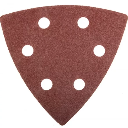 Треугольник шлифовальный ЗУБР &quot;МАСТЕР&quot; универсальный на велкро основе, 6 отверстий, Р120, 93х93х93мм, 5шт 35583-120 купить в Муравленко