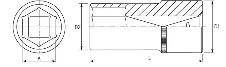 Головка торцевая глубокая 1/2"DR 12 мм S04HD4112 Jonnesway 47235 купить в Муравленко