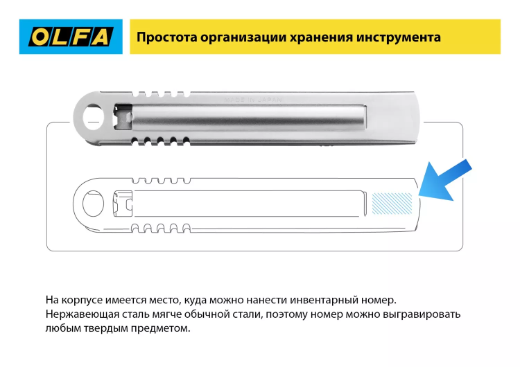 Нож OLFA, безопасный с трапециевидным лезвием OL-SK-12 купить в Муравленко