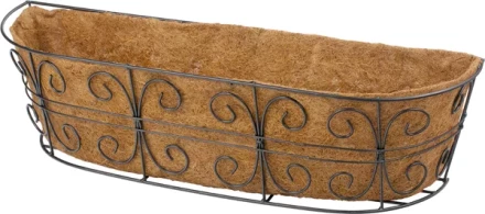 Пристенное кашпо с декором 74х20 см с кокосовой корзиной PALISAD 69014 купить в Муравленко