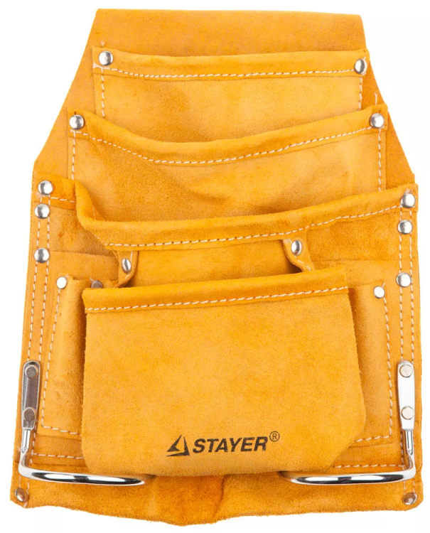 Сумка поясная STAYER "MASTER" для инструментов, кожаная, 8 карманов, 2 скобы 38505 купить в Муравленко