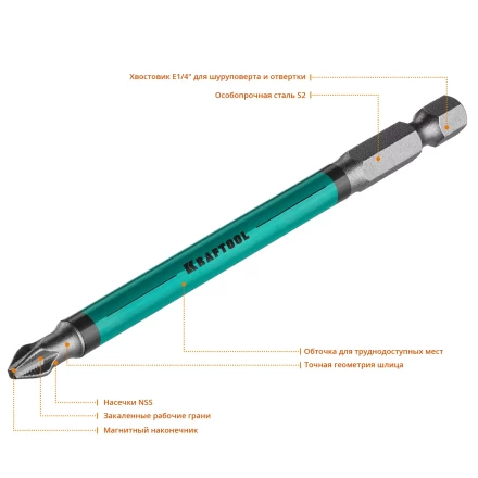 Биты KRAFTOOL OPTIMUM PH 26122-2-100-10 купить в Муравленко