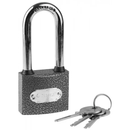 Замок ЗУБР &quot;МАСТЕР&quot; навесной, металлический корпус, удлиненная закаленная дужка, 50мм 3712-50-1 купить в Муравленко