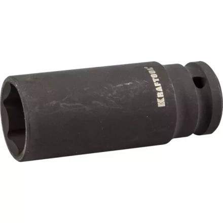 Торцовая головка KRAFTOOL &quot;INDUSTRIE QUALITAT&quot; ударная, удлиненная (1/2&quot;), FLANK, Cr-Mo, фосфатированная, 22 мм 27942-22_z01 купить в Муравленко