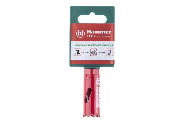 Коронка биметаллическая HAMMER Ф19х38мм 1/2"  BiMETALL (224-001) купить в Муравленко