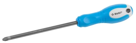 Отвертка ЗУБР, Cr-V сталь, трехкомпонентная рукоятка, цветовая индикация типа шлица, PZ №3, 150мм 25253-3-150 купить в Муравленко