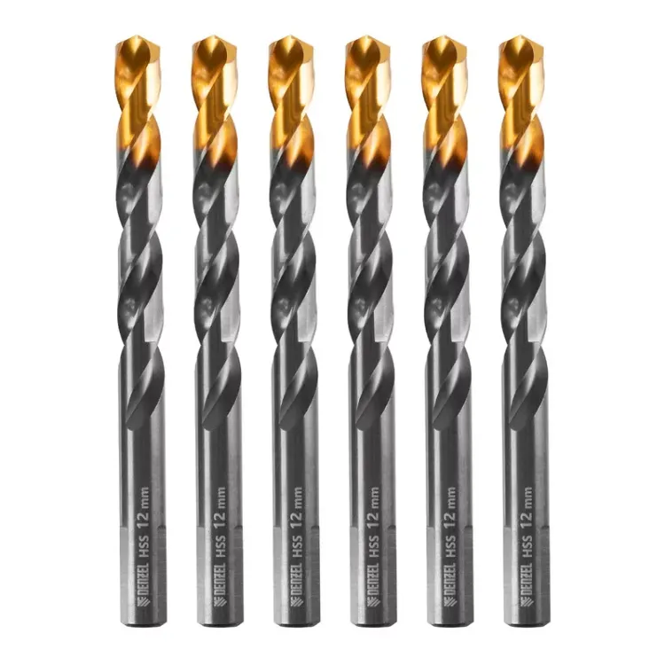 Сверло по металлу, 12 мм, HSS-Tin, Golden Tip, 6 шт. Denzel 717224 купить в Муравленко
