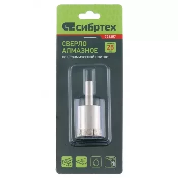 Сверло по стеклу и керамической плитке 18 х 50 мм цилиндр. хв. СИБРТЕХ 726187 купить в Муравленко