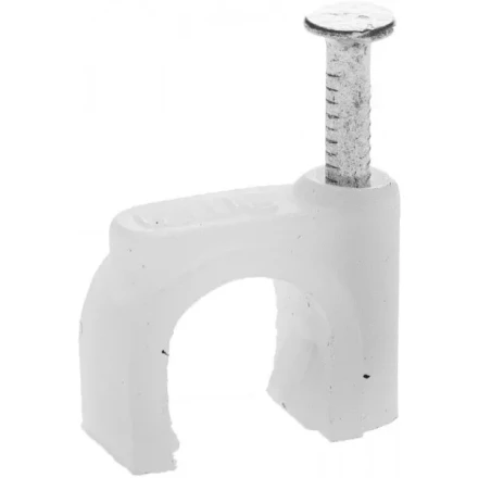 Скоба-держатель для круглого кабеля, с оцинкованным гвоздем, 6 мм, 100 шт, STAYER Master 4510-06 4510-06 купить в Муравленко