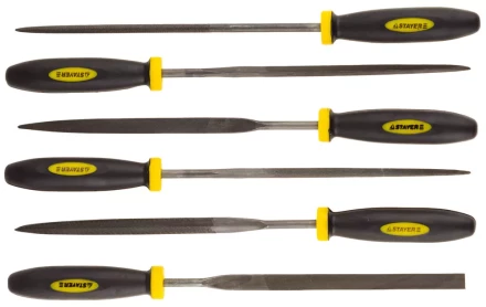 Набор STAYER &quot;PROFI&quot; Надфили с двухкомпонентной ручкой, 100мм, 6шт 16010-H6_z01 купить в Муравленко