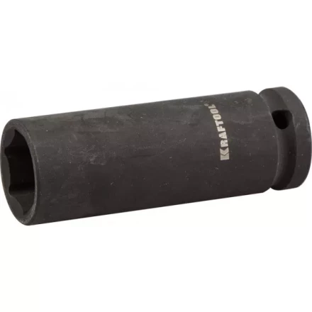 Торцовая головка KRAFTOOL &quot;INDUSTRIE QUALITAT&quot; ударная, удлиненная (1/2&quot;), FLANK, Cr-Mo, фосфатированная, 19 мм 27942-19_z01 купить в Муравленко