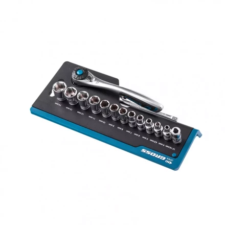 Набор торцевых головок трещотка 120 зубьев 36 предметов 1/4&quot; CrV Gross 14142 купить в Муравленко