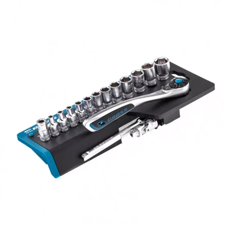 Набор торцевых головок трещотка 120 зубьев 36 предметов 1/4&quot; CrV Gross 14142 купить в Муравленко