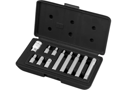 Набор бит SPLINE,  хвостовик-шестигранник 1  1/2&#039;&#039;, CrV,10 мм, 11 пред  STELS 11312 купить в Муравленко