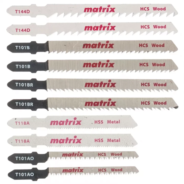 Набор полотен для электролобзика универсальный 10 шт T-SET1003 Matrix 78247 купить в Муравленко
