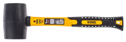 Киянка резиновая, 16 oz, черная резина, фибергласовая рукоятка// Denzel 7711185 купить в Муравленко