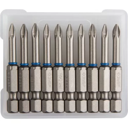 Биты ЗУБР &quot;ЭКСПЕРТ&quot; торсионные кованые, обточенные, хромомолибденовая сталь, тип хвостовика E 1/4&quot;, PH1, 50мм, 10шт 26011-1-50-10 купить в Муравленко