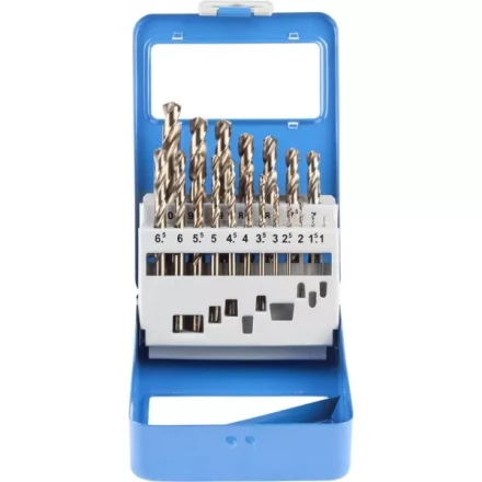 Набор ЗУБР &quot;ЭКСПЕРТ&quot; Свёрла &quot;КОБАЛЬТ&quot; по металлу, быстрорежущая сталь Р6М5К5, в мет. боксе, 1-10мм, 19шт 29626-H19-M купить в Муравленко