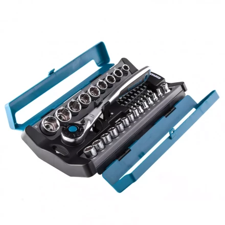 Набор торцевых головок трещотка 120 зубьев 41 предмет 1/2&quot; 1/4&quot; CrV Gross 14143 купить в Муравленко