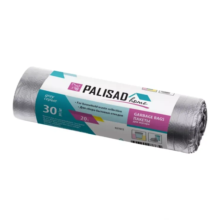 Пакеты для мусора 20 л x 30 шт. серые, Home Palisad 927015 купить в Муравленко
