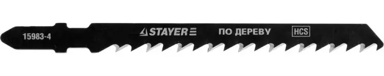 Полотна STAYER "PROFI", T14DP, для эл/лобзика, HCS, по дереву, прямой рез, EU-хвост., шаг 4мм, 75мм, 2шт 15983-4_z01 купить в Муравленко