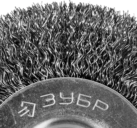 ЗУБР &quot;ПРОФЕССИОНАЛ&quot;. Щетка дисковая для точильно-шлифовального станка, витая стальная проволока 0,3мм, 100х12,7мм 35185-100_z02 купить в Муравленко