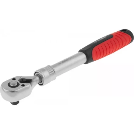 Трещотка для торцовых головок ЗУБР &quot;ЭКСПЕРТ&quot; (3/8&quot;), телескопическая, Cr-V, 72 зубца, хроматированное покрытие, быстрый сброс 27732-3/8 купить в Муравленко