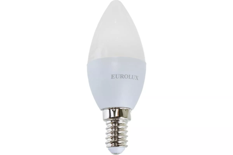 Лампа светодиодная EUROLUX LL-E-C37-6W-230-2,7K-E14 76/2/2 купить в Муравленко