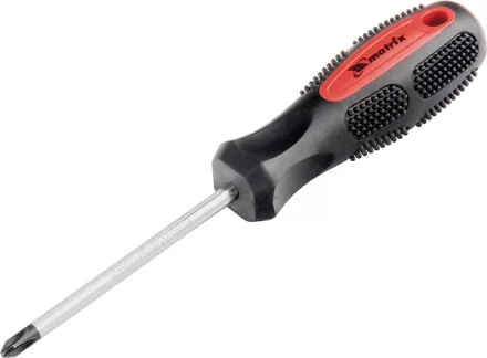 Отвертка Anti-Slip SL4,0 х 100 мм CrV двухкомп. рукоятка MATRIX 12210 купить в Муравленко