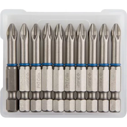 Биты ЗУБР &quot;ЭКСПЕРТ&quot; торсионные кованые, обточенные, хромомолибденовая сталь, тип хвостовика E 1/4&quot;, PH2, 50мм, 10шт 26011-2-50-10 купить в Муравленко