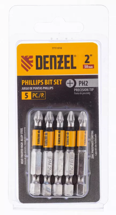 Набор бит, PH2x50, 5 шт. Denzel 7711316 купить в Муравленко