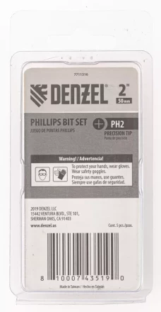Набор бит, PH2x50, 5 шт. Denzel 7711316 купить в Муравленко