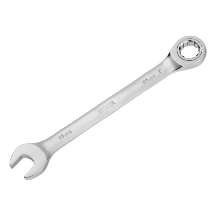 Ключ комбинированный трещоточный, 18 мм, CrV, матовый хром// Denzel 14712 купить в Муравленко