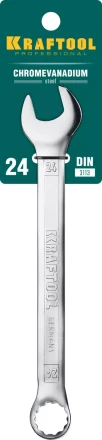 Ключи комбинированные KRAFTOOL, Cr-V, DIN 3113 27079-24 купить в Муравленко