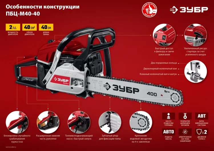 Бензопила ПБЦ-М40-40 серия МАСТЕР купить в Муравленко